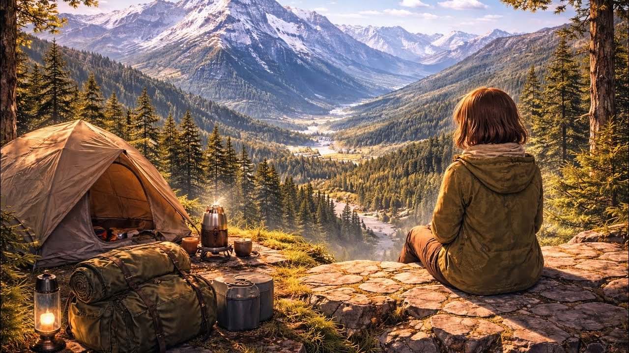 Solo Mountain Journey in Silence🏔️🧗| Ghibli Inspired Peaceful Anime Travel Film