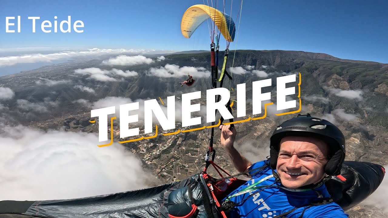 Islas Canarias. Wyspy Kanaryjskie. Teneryfa. El Teide. Wspaniałe widoki z lotu paralotnią.