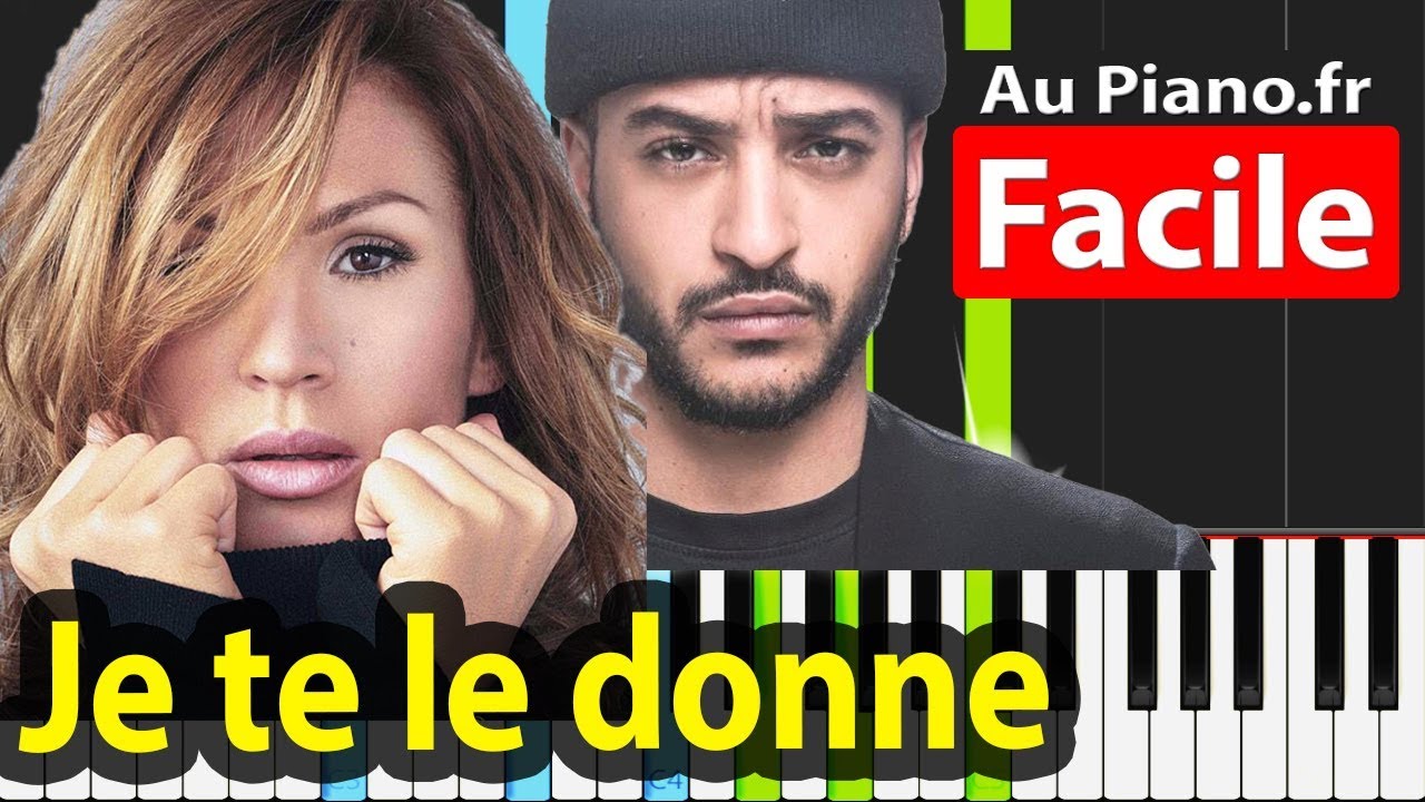 Vitaa et Slimane - Je te le donne - Tuto Piano Facile avec Lyrics