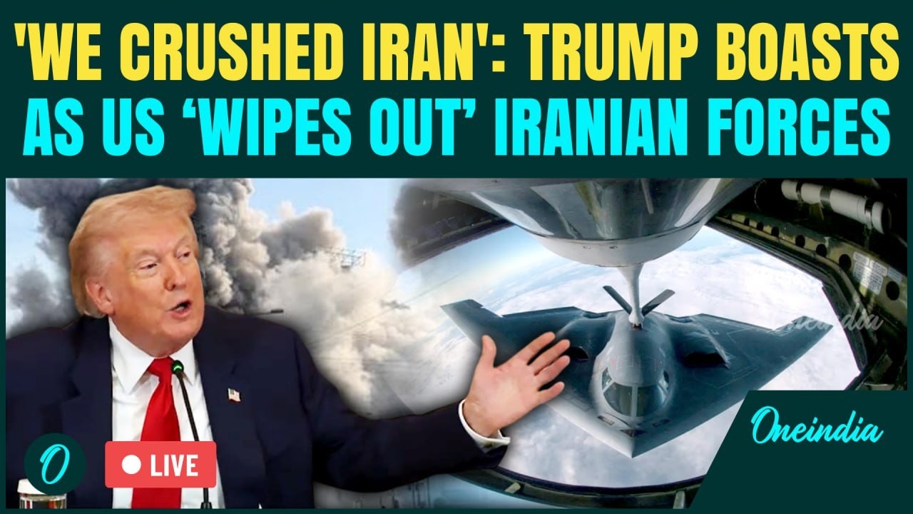Trump LIVE on Iran| Trump Says Iran Being CRUSHED by US Forces; BOASTS B-2 Bomber Attack| US-Iran