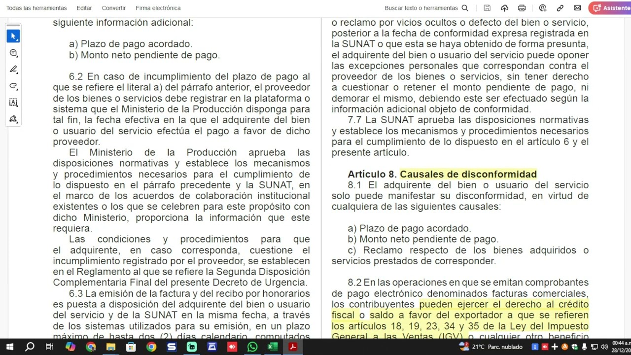 Conformidad de Facturas electrónica en plataforma SUNAT