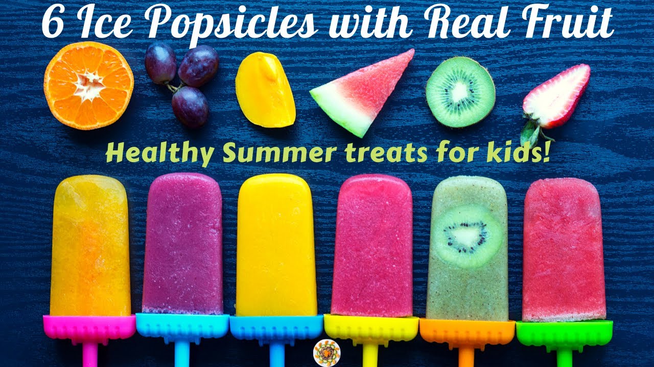 6 Ice Popsicles w/ Real Fruit in 6 minutes | Healthy Fruit Ice Cream / Fruit Popsicles at Home