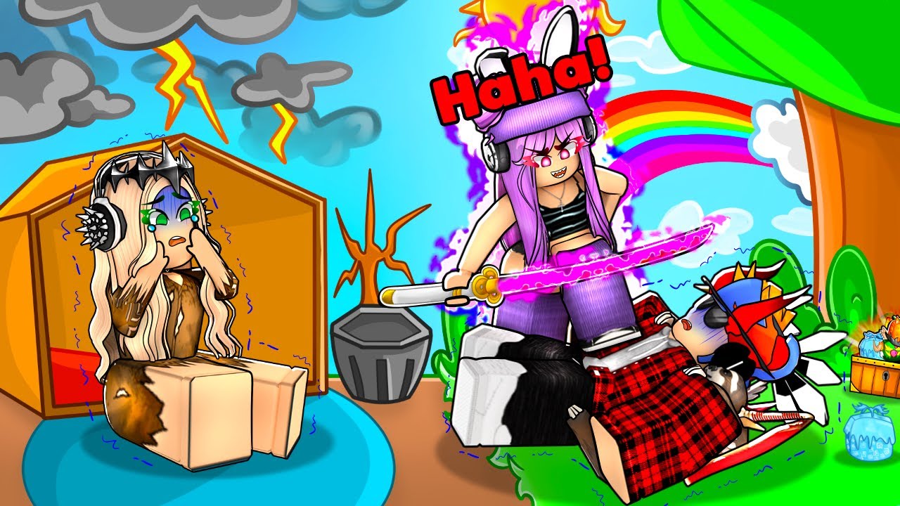 E-GIRL Betrayed 2 Poor People For FREE Stuff.. (ROBLOX BLOX FRUIT)
