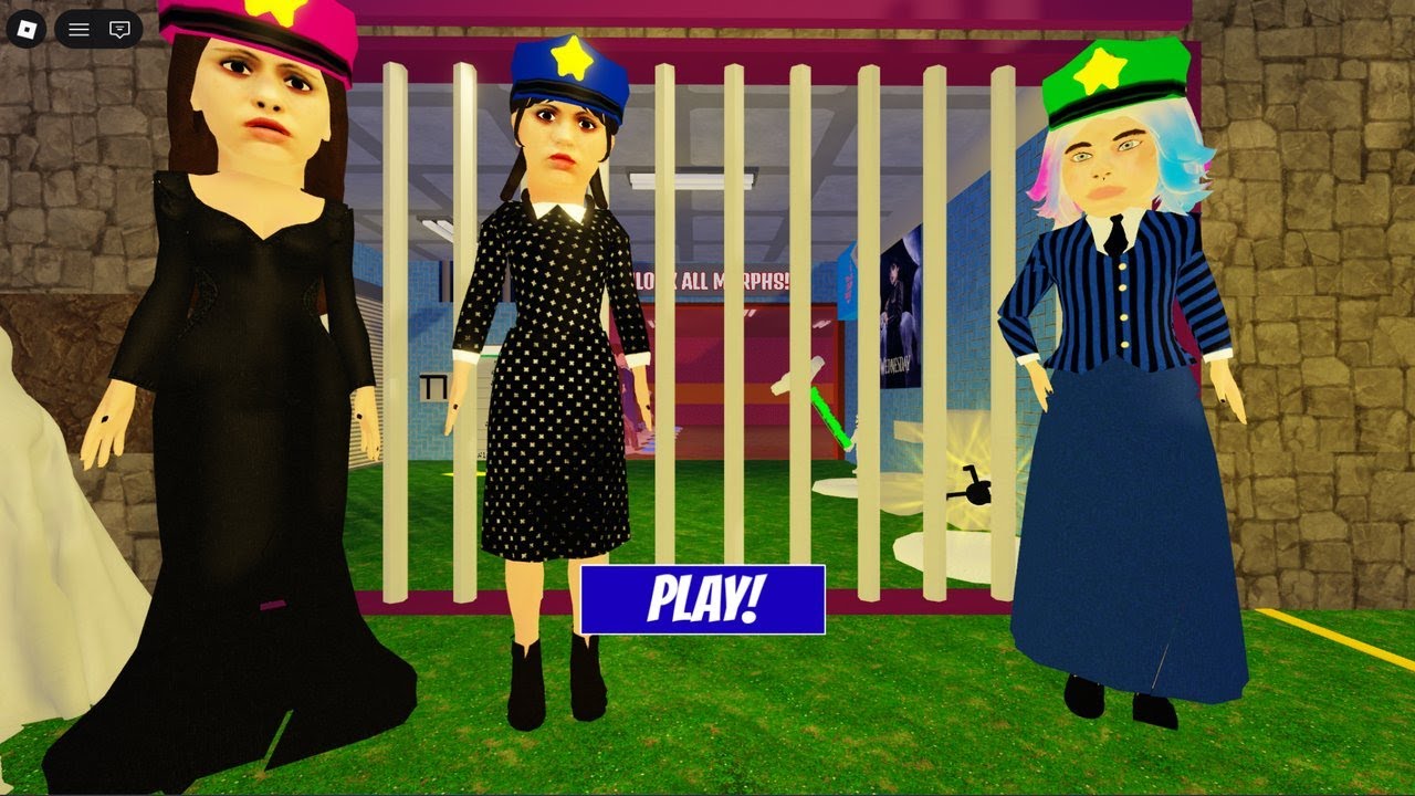 WEDNESDAY POLICE FAMILY PRISON RUN ESPACE! Obby roblox! Gameplay Walkthrough No Death 4K