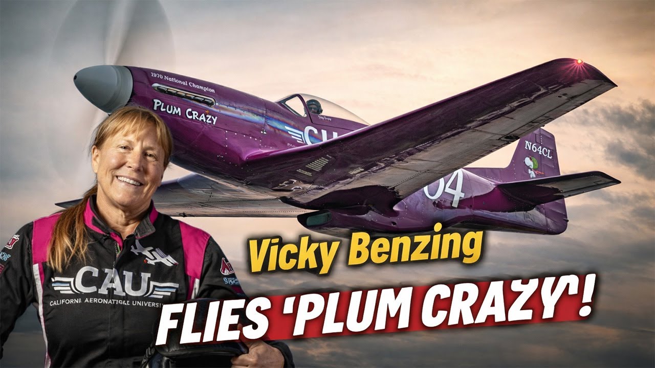 Vicky Benzing Flies the Iconic “Plum Crazy” P-51 Mustang at Reno!