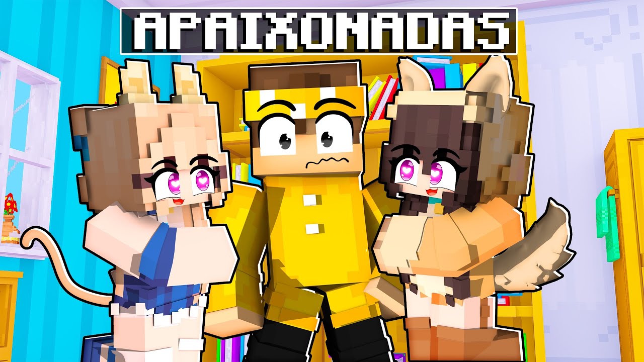 GAROTA CACHORRO e a GAROTA GATO SE APAIXONARAM por MIM no Minecraft!
