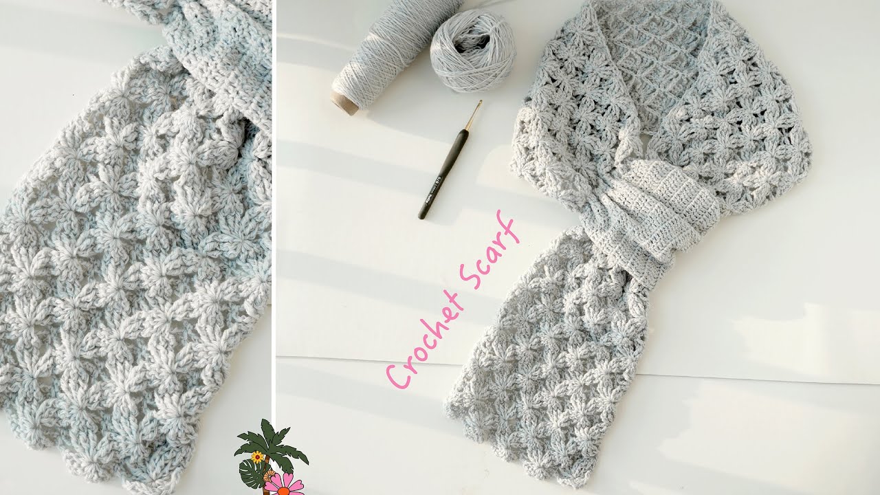 如何鉤織立體花樣圍巾 ｜鉤針編織教程 🧣 Crochet Scarf Tutorial