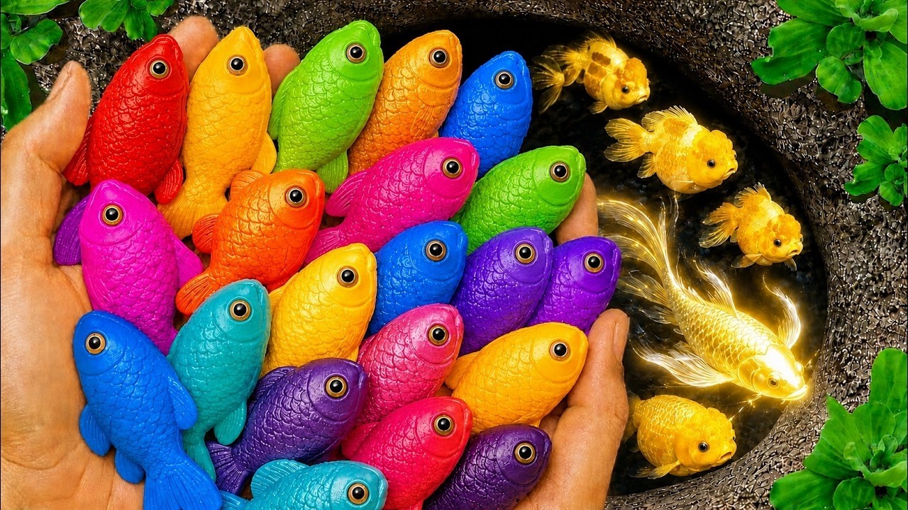 Colorful Aquarium Fish Collection from Small Pond | Paradise Fish, Octopus, Crab & Catfish