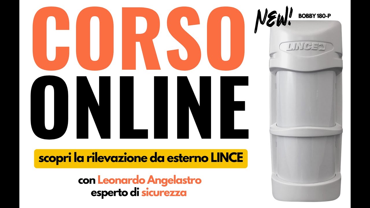 Corso Online - scopri il nuovo rilevatore da esterno volumetrico BOBBY180-P con copertura a 180° 😲