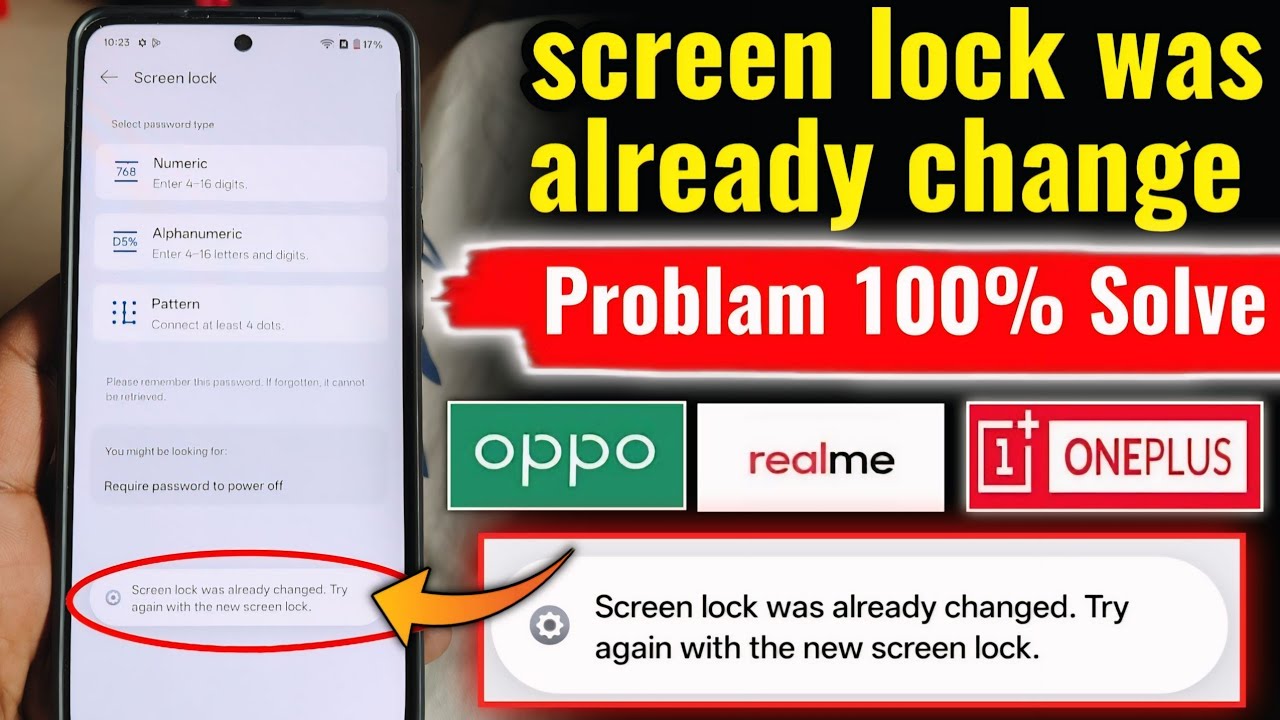 Screen lock was already change Problem Oneplus,Oppo,Realme | Android 15 Frp Unlock Problem