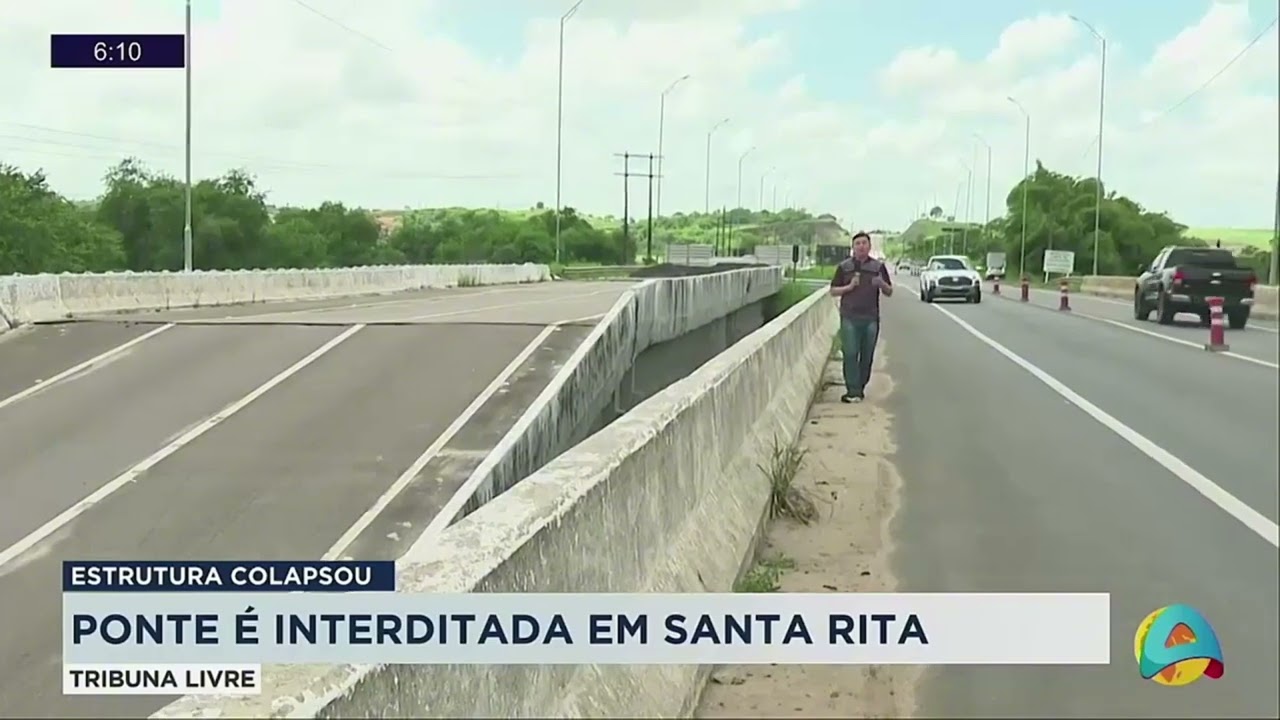Tribuna Livre - Ponte é interditada em Santa Rita após estrutura colapsar