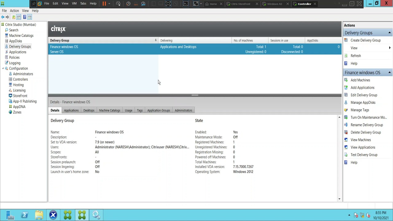 Citrix- How to check XenDesktop Machines concurrent usage in Studio