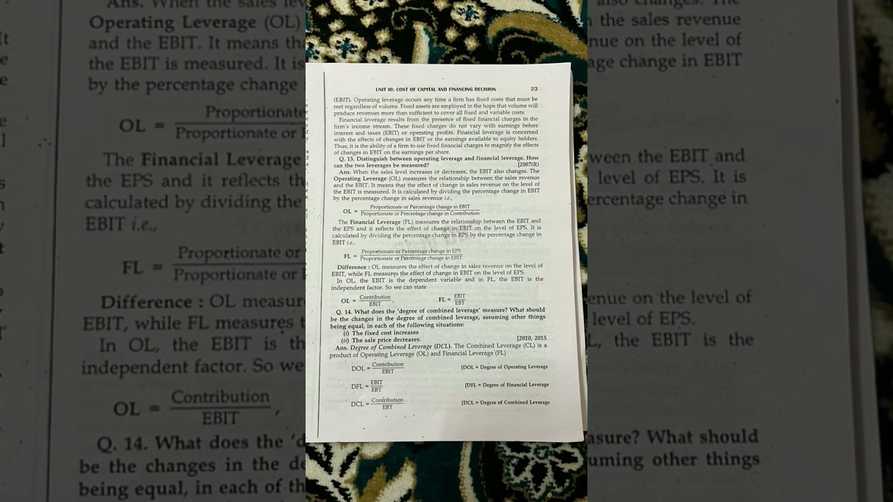Cost of Capital and Financing Decision Bcom Program Fundamental of Financial Management 
