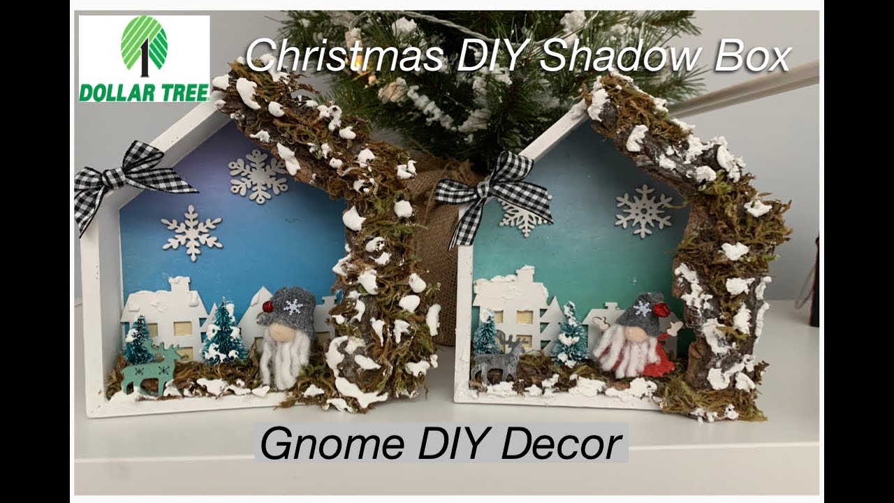 Dollar Tree Christmas DIY // Gnome DIY // Christmas Shadow Box // Gnome Shadow Box