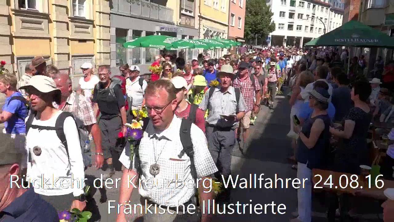 Wallfahrer Würzburg Rückkehr vom Kreuzberg
