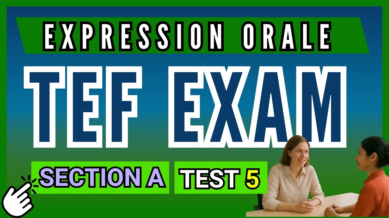 TEF Exam   Section A Expression Orale test 5 Roboclean #TEF #tefcanada