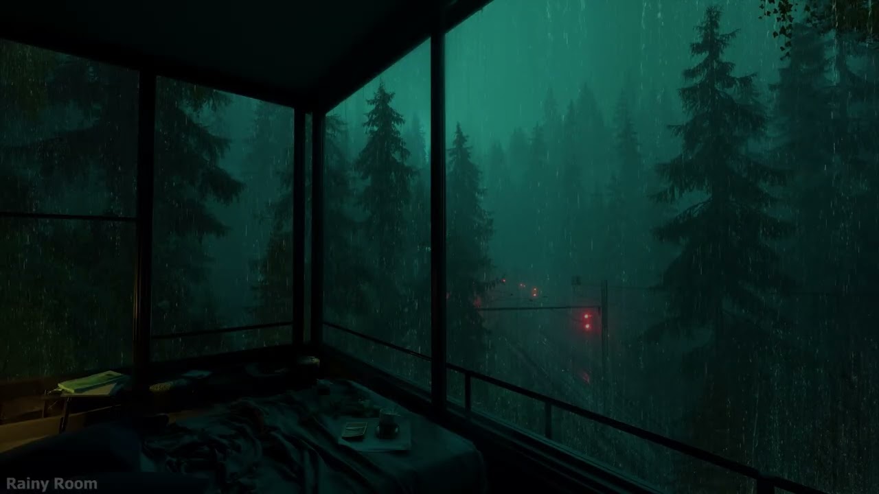 Rain and Thunder 🌩️ Dark Bedroom Night | Deep Sleep & Total Relaxation