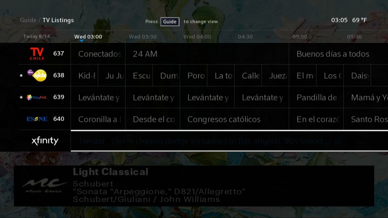 Xfinity X1 Guide Scrolling - Stockton, CA Lineup - 16:9 1080p (8-14-2024)