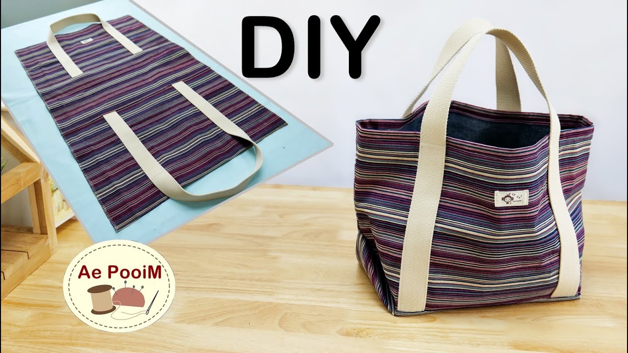 Большая сумка-тоут DIY без подкладочной ткани