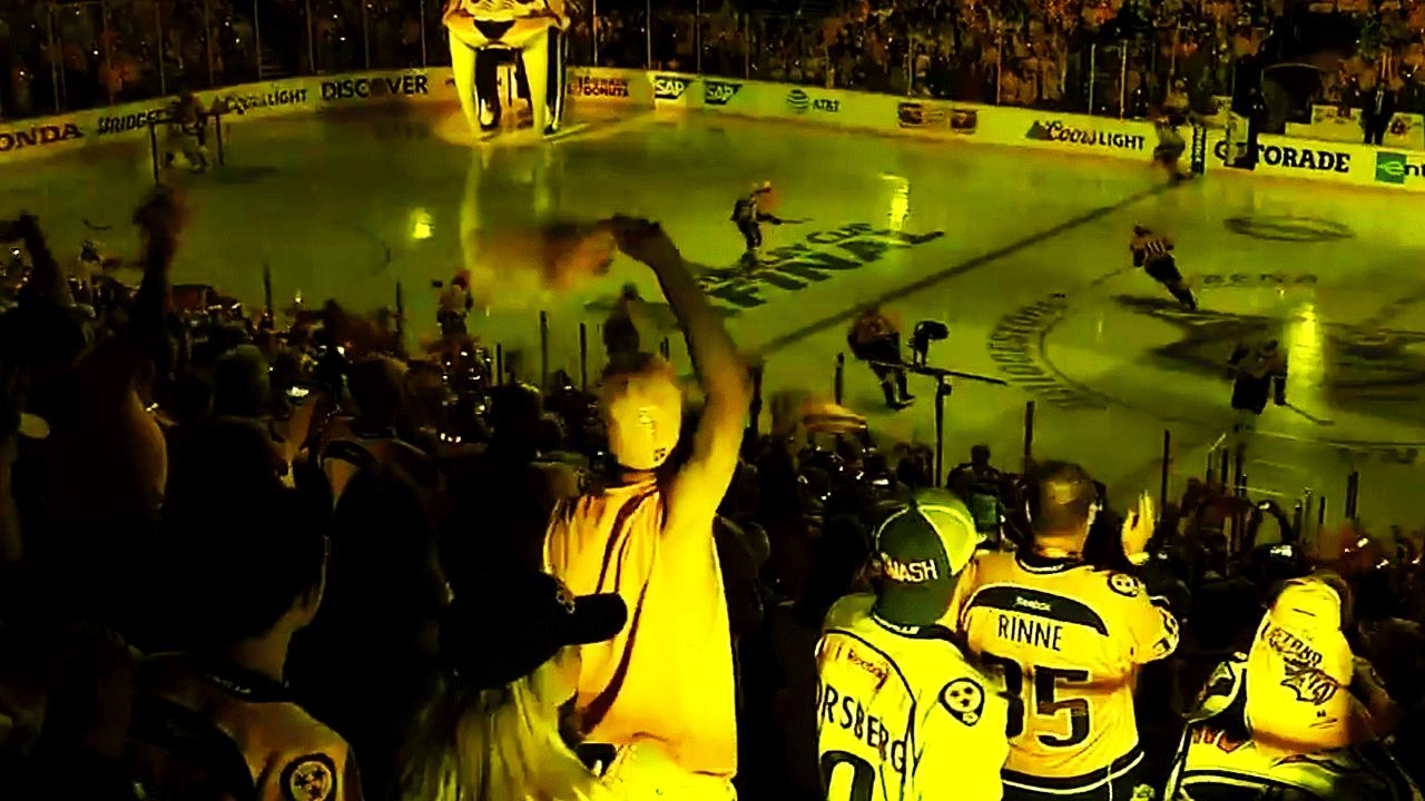 Bridgestone Arena erupts as Predators take the ice for Game 3
