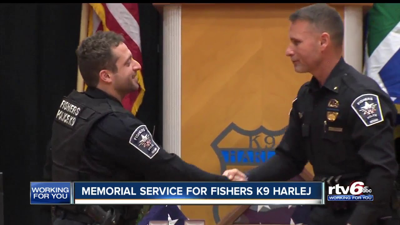 Memorial service for Fishers K-9 Harlej