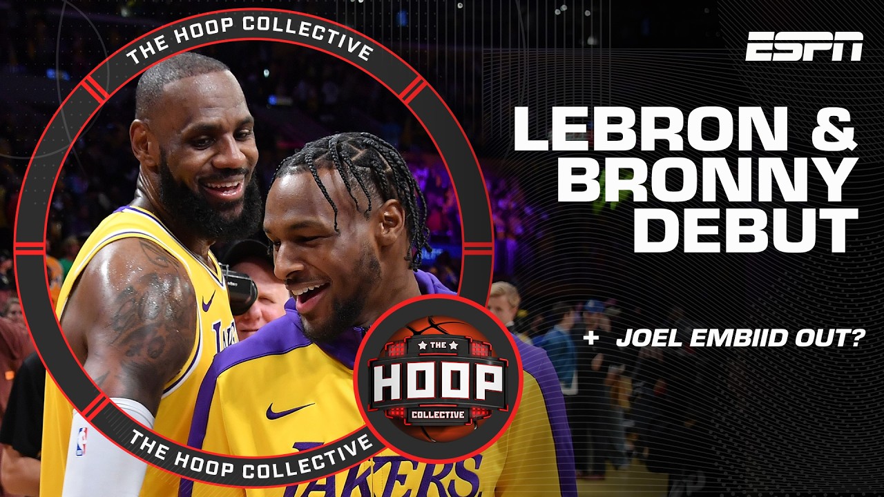 LeBron and Bronny DEBUT reaction 🔥 BIG extension deals & Embiid OUT 👀 | The Hoop Collective