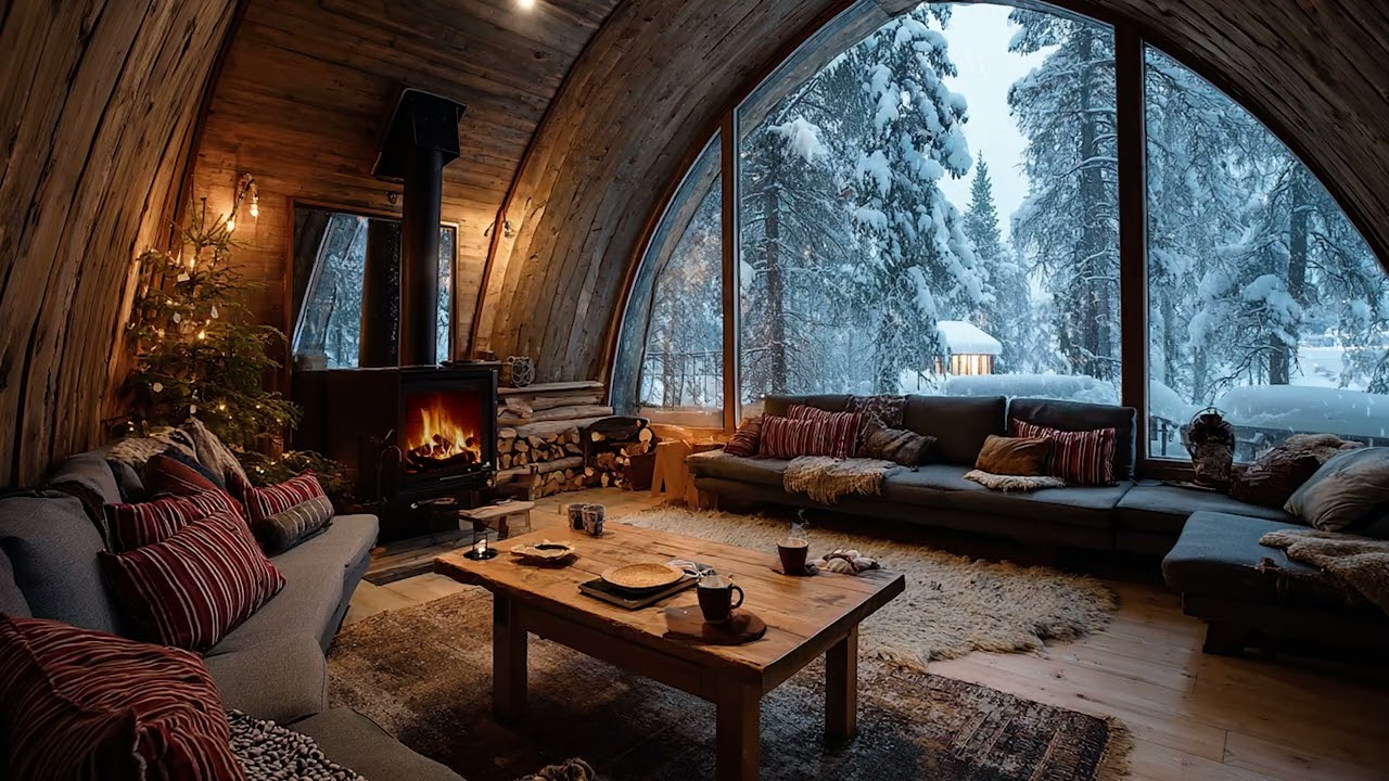 Hushed Winter | Snow Drifting Through the Dark Winter Wilderness for Deep Sleep and Peaceful Rest