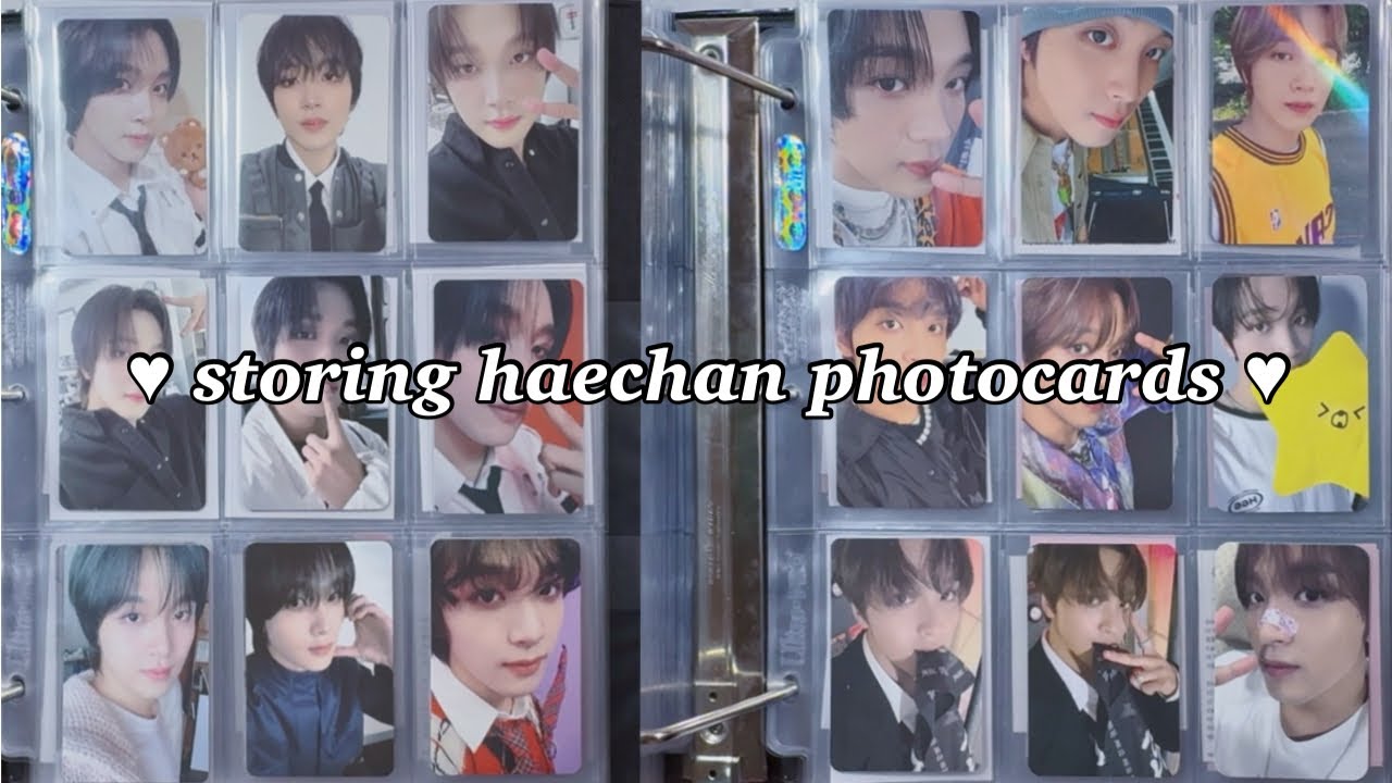 reorganizing photocards in my nct haechan binder ₊˚⊹ ᰔ