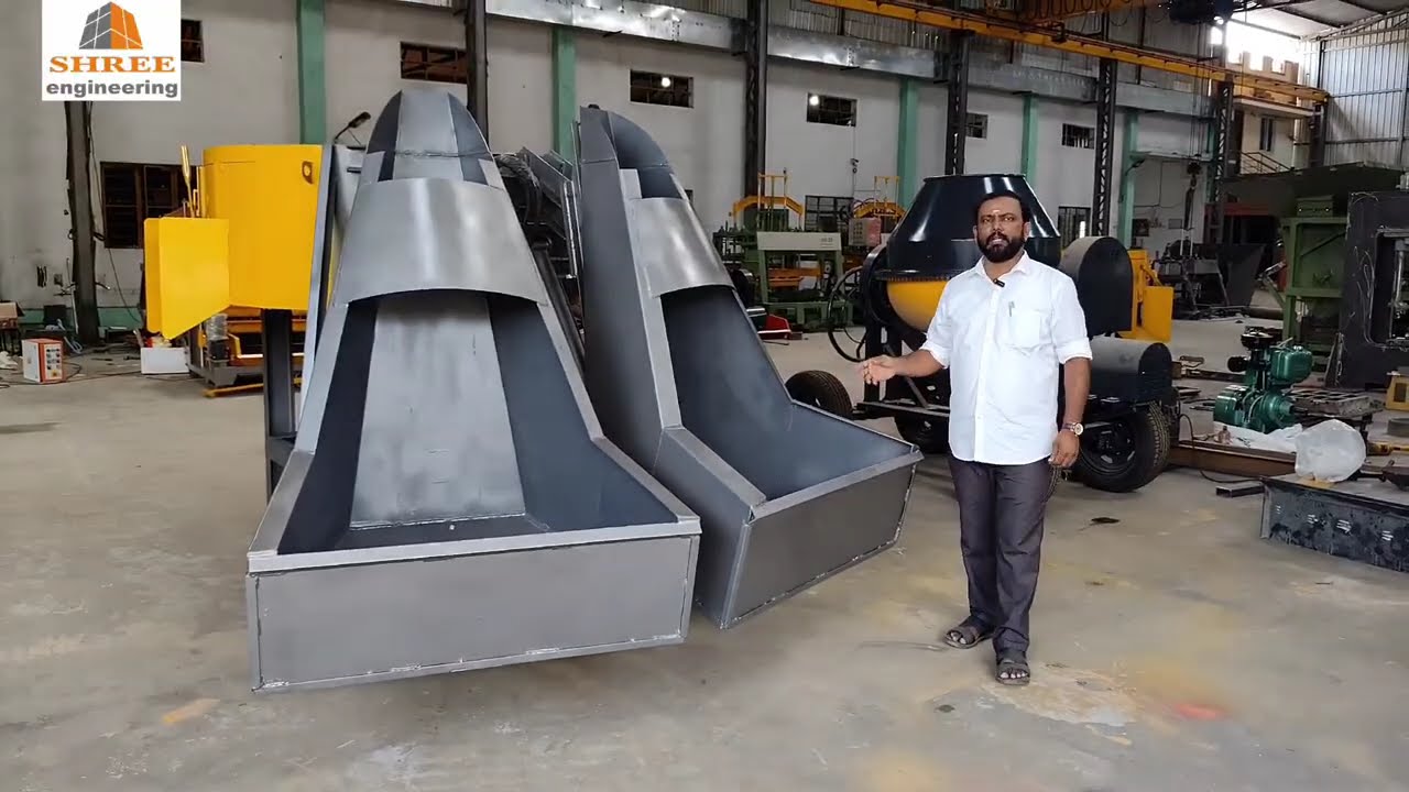 CONCRETE PAN MIXER MACHINE DOUBLE HOPPER 500 KG AT SHREE ENGINEERING COIMBATORE 9843411156..
