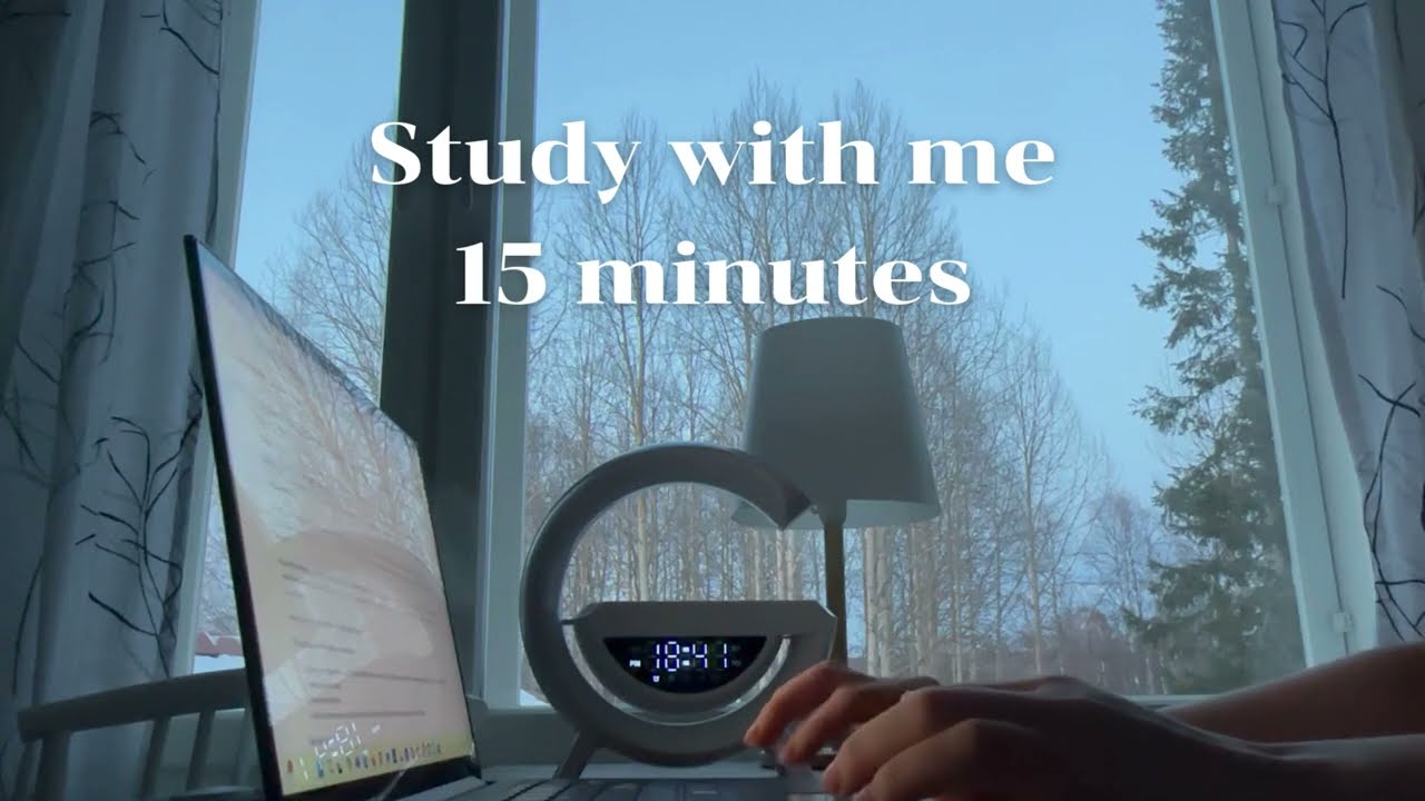 15 MINUTES STUDY WITH ME  / Relaxing and Studying / in Rovaniemi finland / ☃️