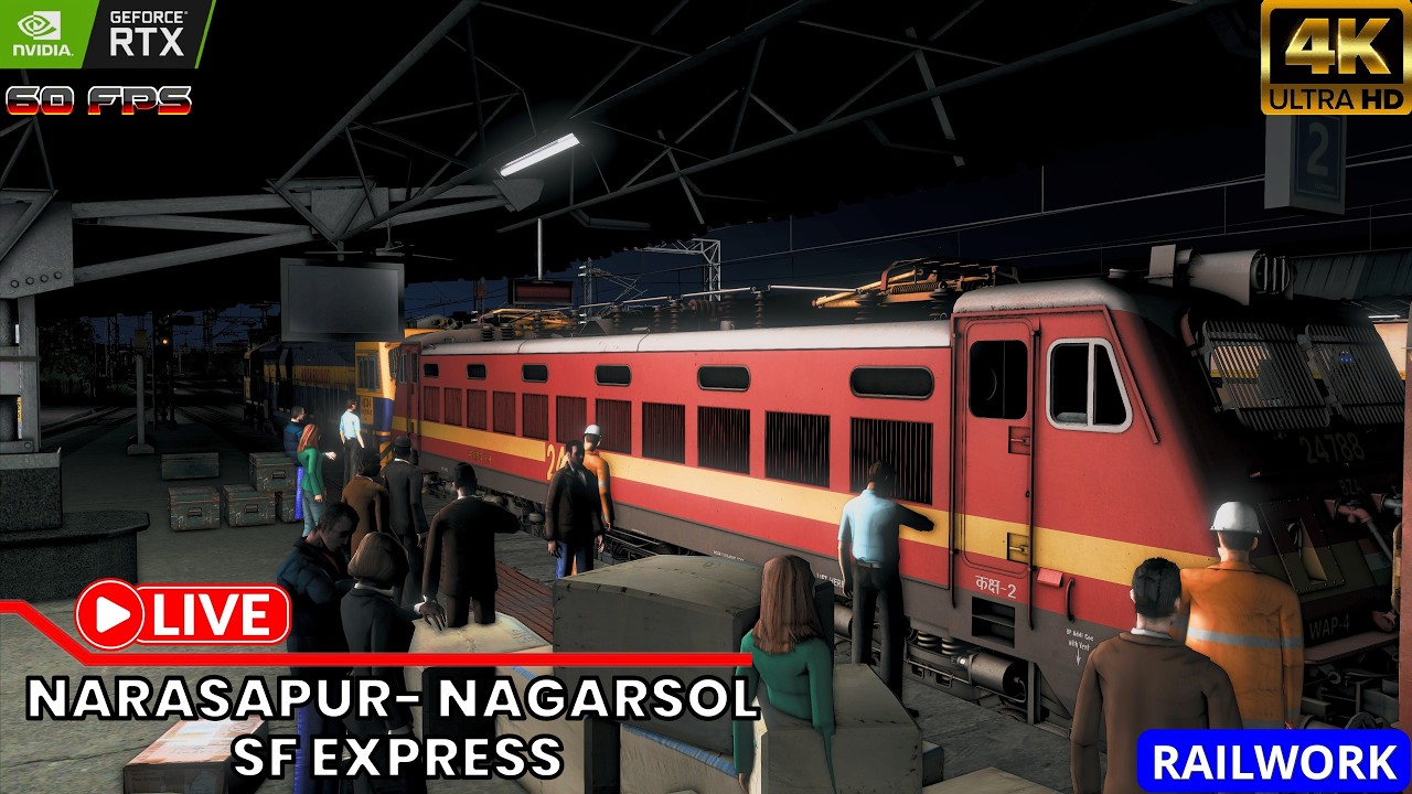 12787 NARASAPUR- NAGARSOL SF EXPRESS LIVE RAILWORKS..#indianrailways #railworks #gaming #live