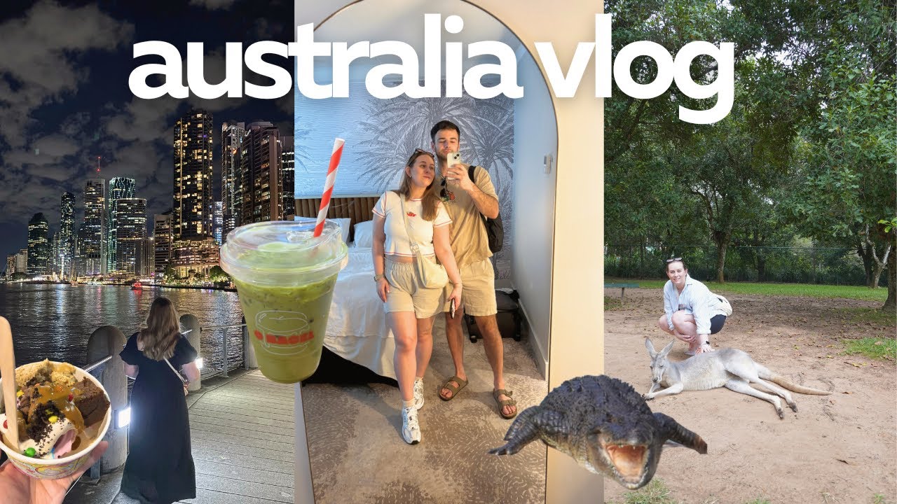 vlog 1 💌  travelling to australia and brisbane vlog ✈️☀️🏙️🐊