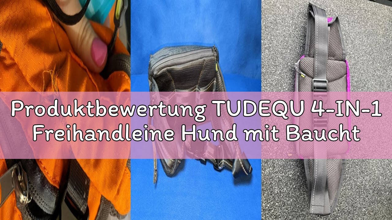 Produktbewertung TUDEQU 4-IN-1 Freihandleine Hund mit Bauchtasche Groß,Joggingleine Hunde mit Bauchg