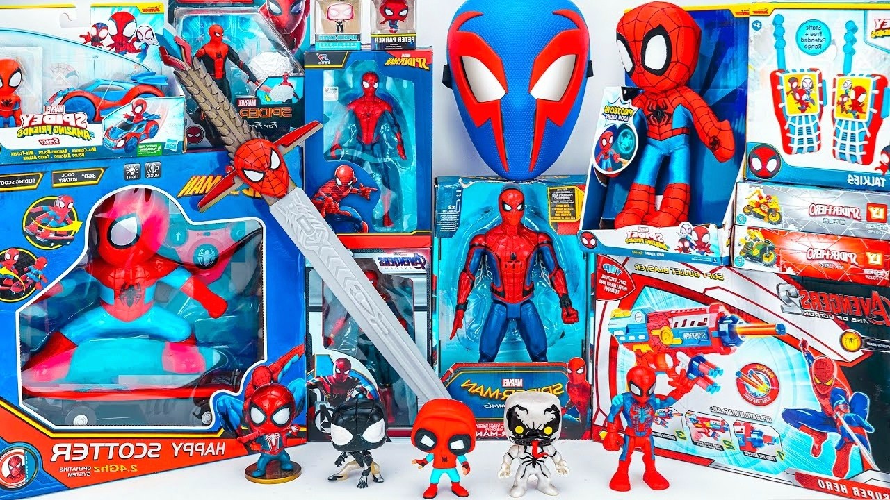 Marvel Spider-Man series unbox,popular Spider-Man action dolls,Spider-Man popular electric toy gun
