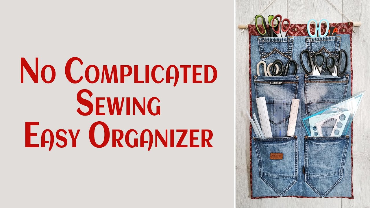 DIY Wall Organizer from Denim Pockets!