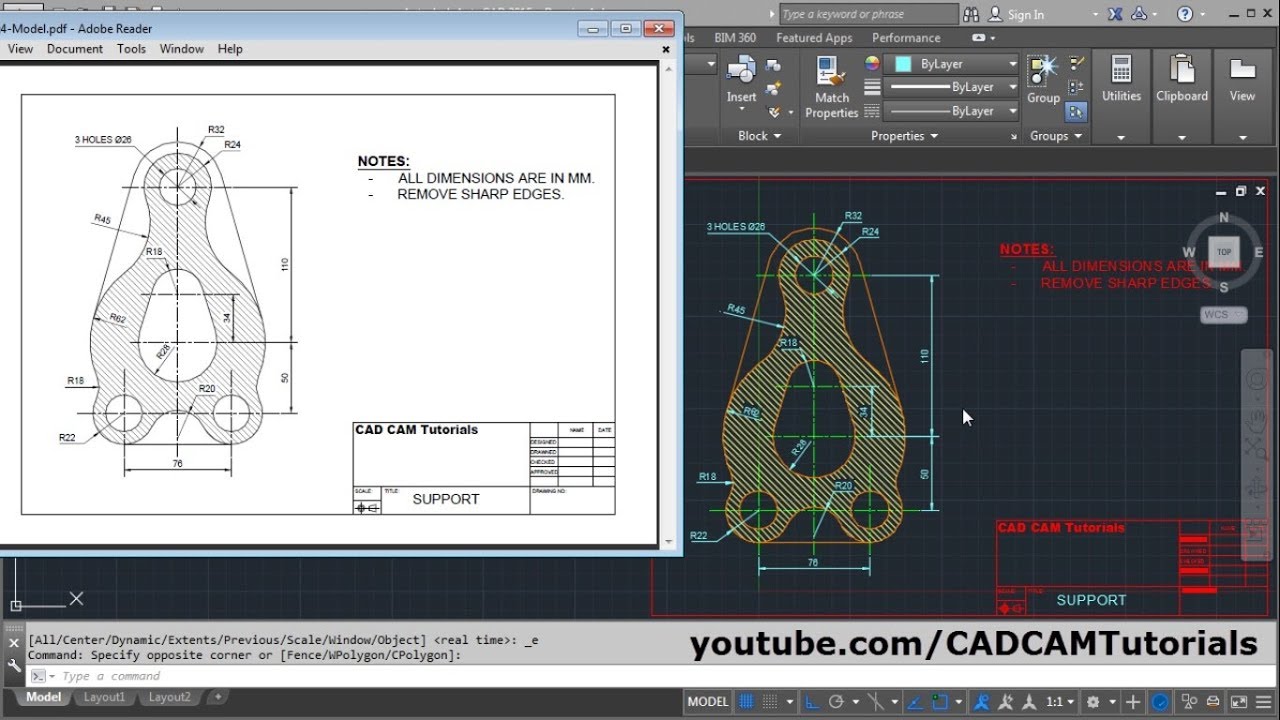 AutoCAD 2015 Tutorial for Beginners Complete | Drawing, Layers, Hatch, Dimensions, Pdf