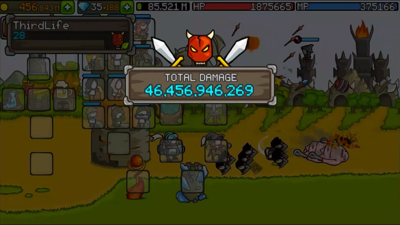 Grow Castle New Account 300k Waves Hell Mode | New score 46,456,946,269 Damage
