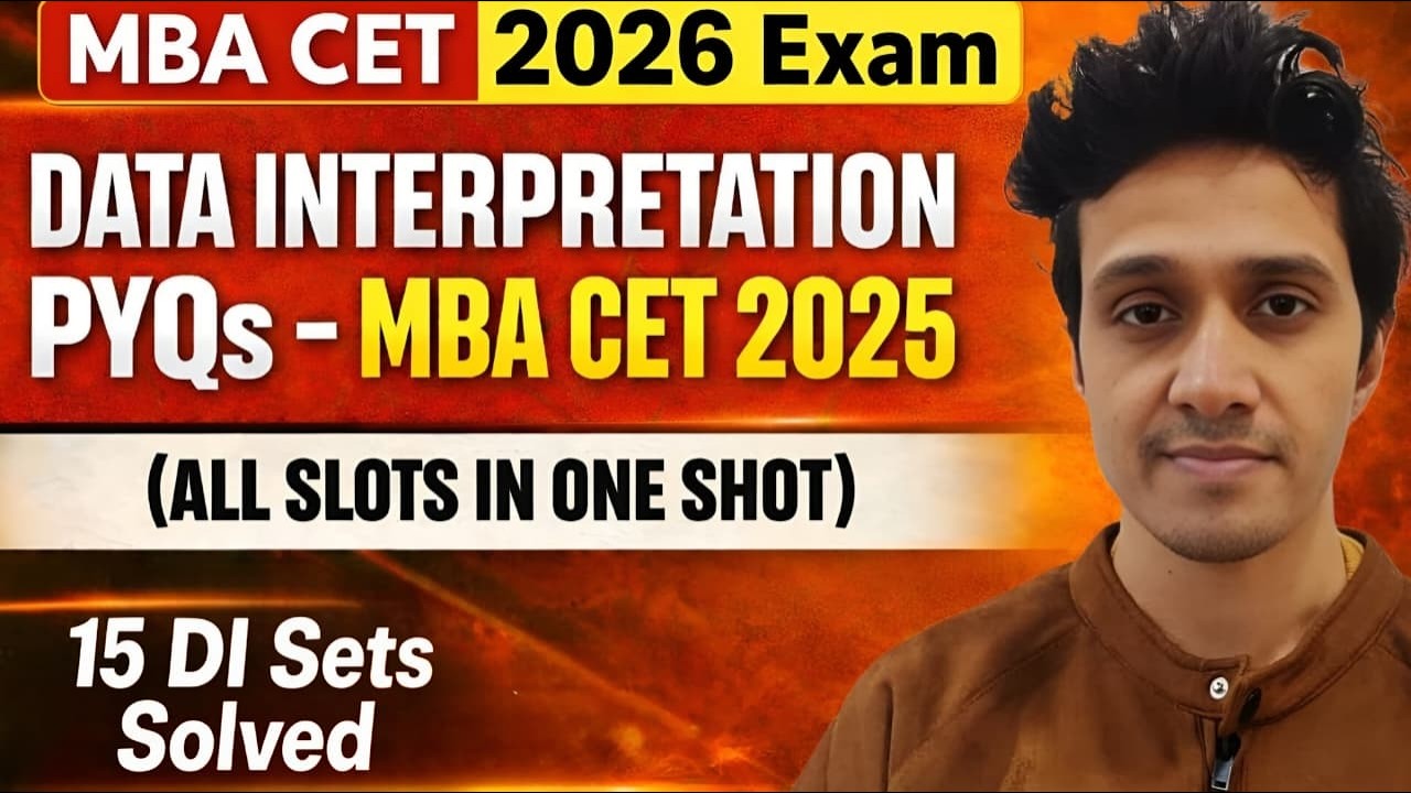 MBA CET 2026 Exam: MBA CET 25 - DI One Shot PYQs  ( All Slots ) || Shivam Gupta || Mock Zone