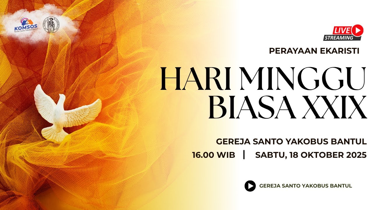 (LIVE STREAMING) PERAYAAN EKARISTI HARI MINGGU BIASA XXIX | SABTU, 18 OKTOBER 2025