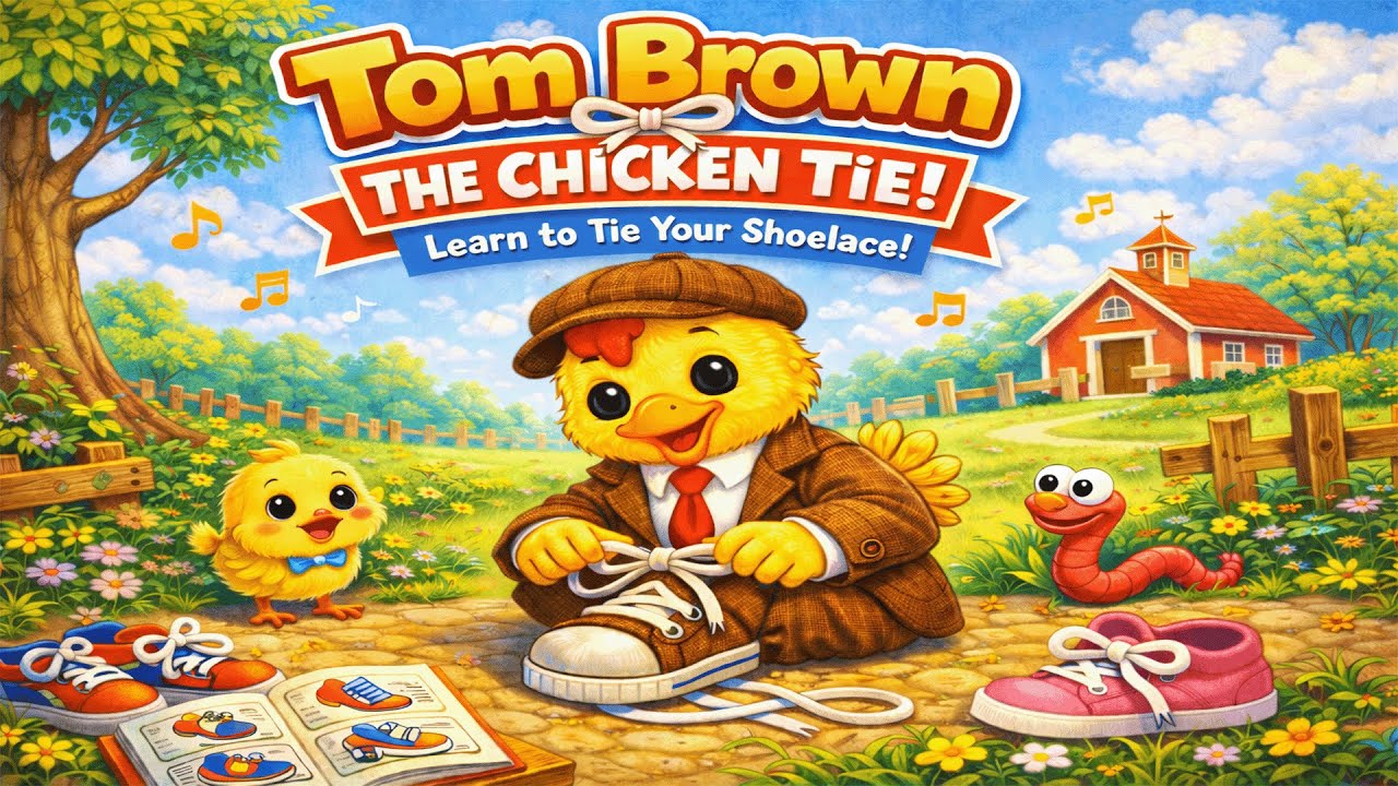 Tom Brown’s Chicken Tie Song | Learn to Tie Your Shoes! 👟🎵