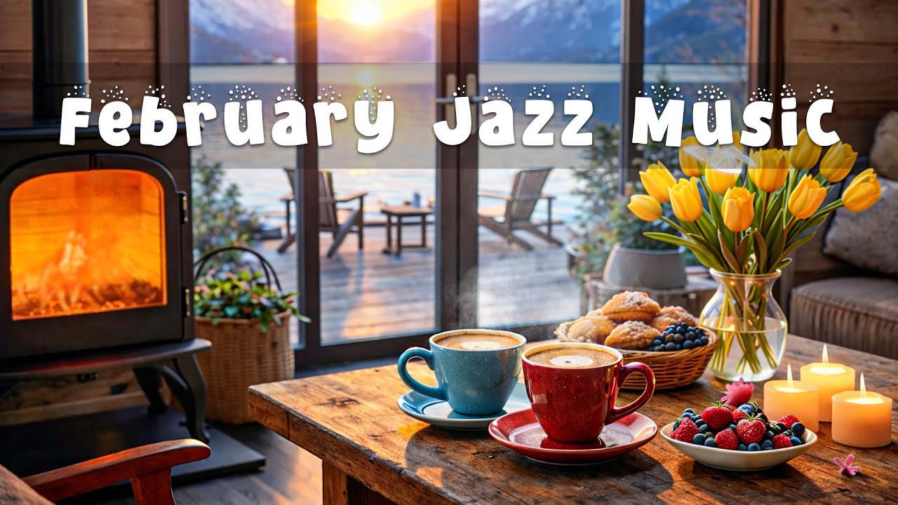 [FEBRUARY JAZZ MUSIC] ☕ Elegant Soft Jazz Cafe Background Music & Bossa Nova for Stress Relief