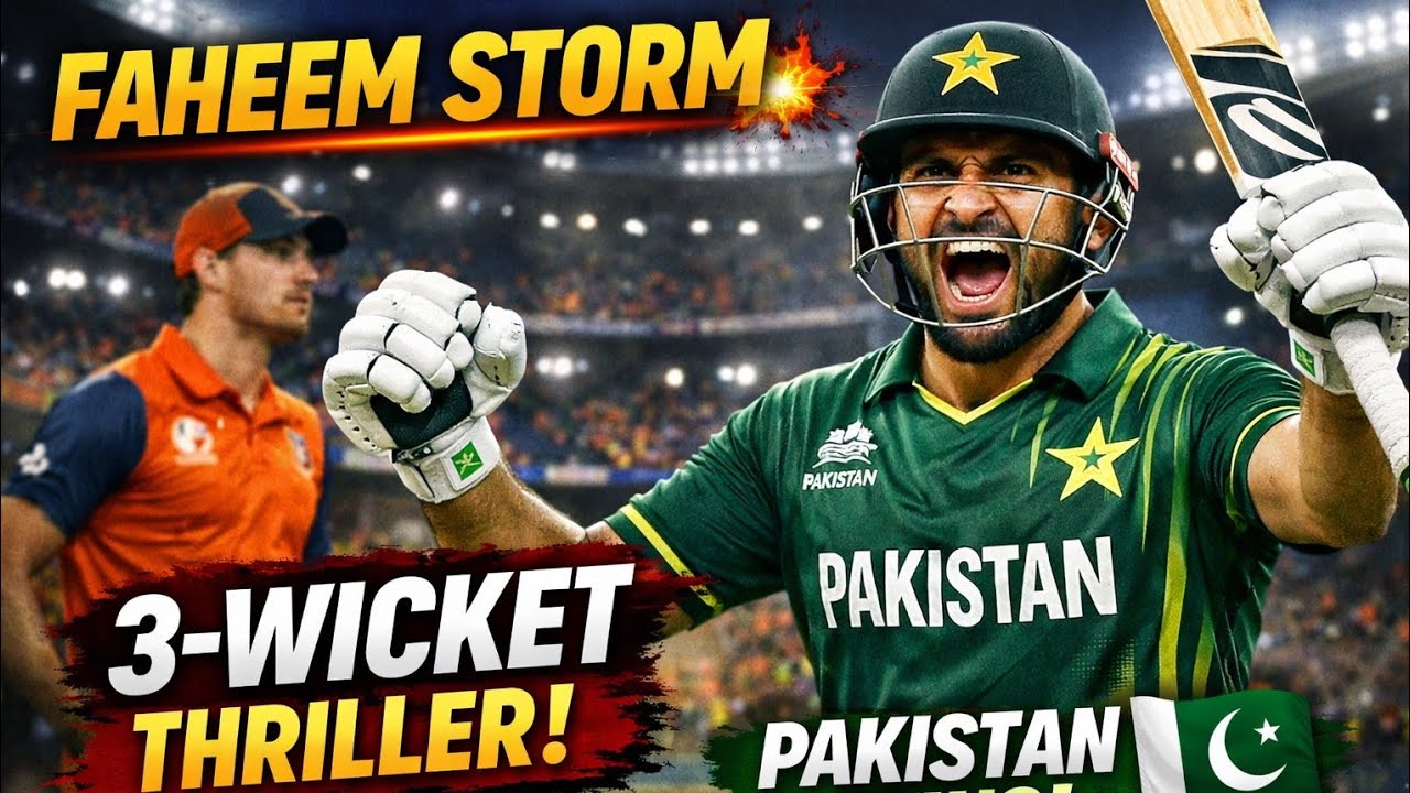 T20 World Cup: Faheem Ashraf’s Explosive Batting Powers Pakistan to 3-Wicket Win Over Netherlands