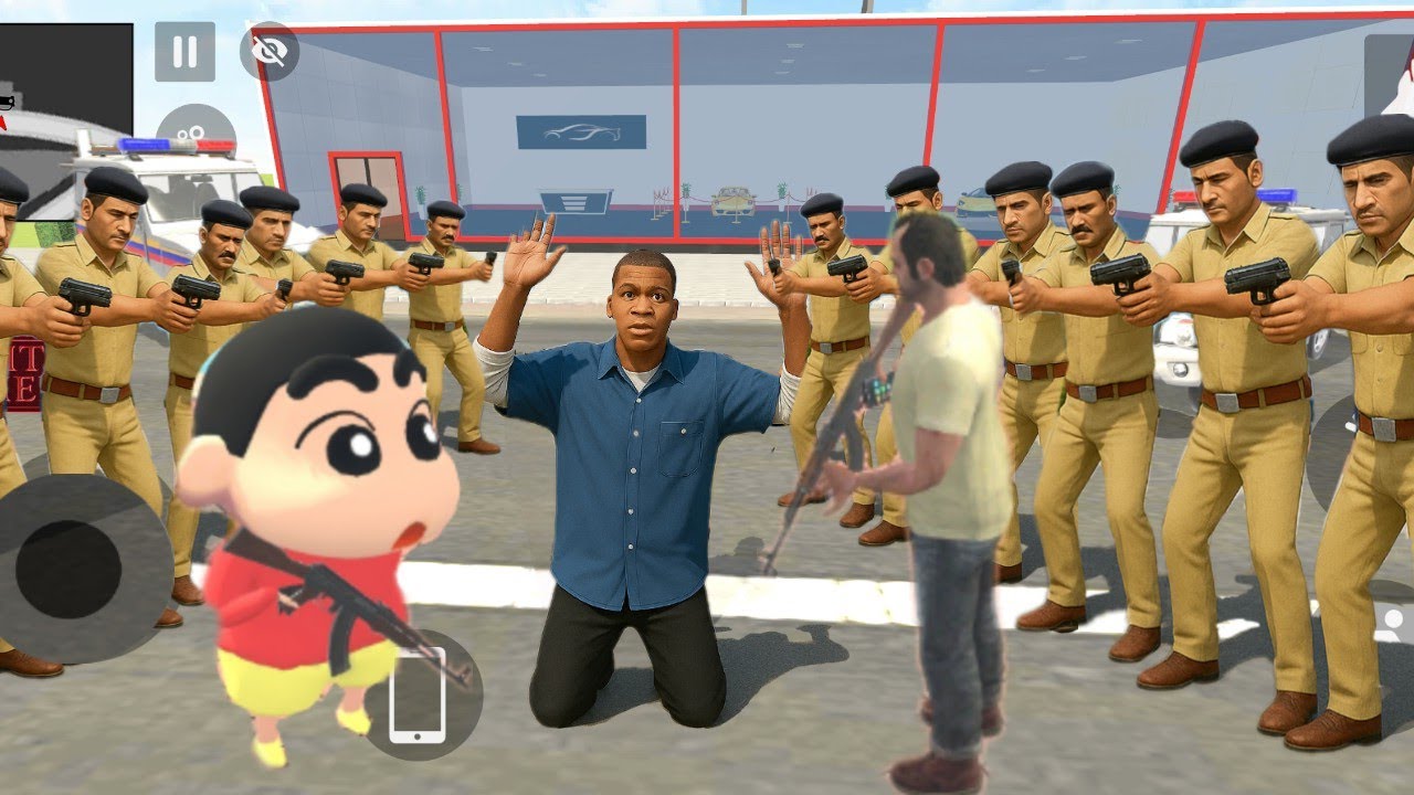 Franklin Arrested by Police 😱 Shinchan & Trevor Rescue Mission | Indian Theft Auto