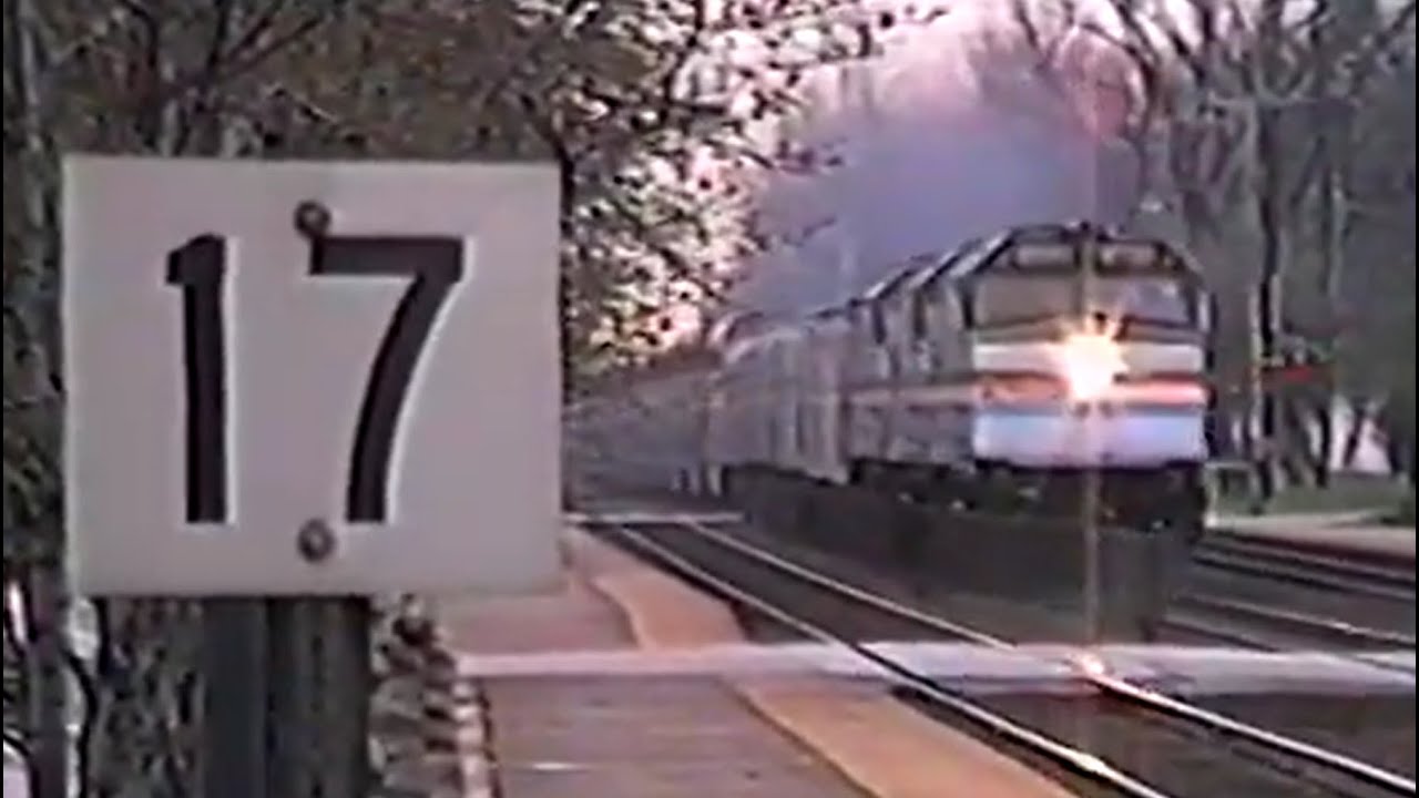 Burlington Northern Racetrack. early 1990s. E units. BN. Rio Grande, Conrail, NS power. Amtrak.