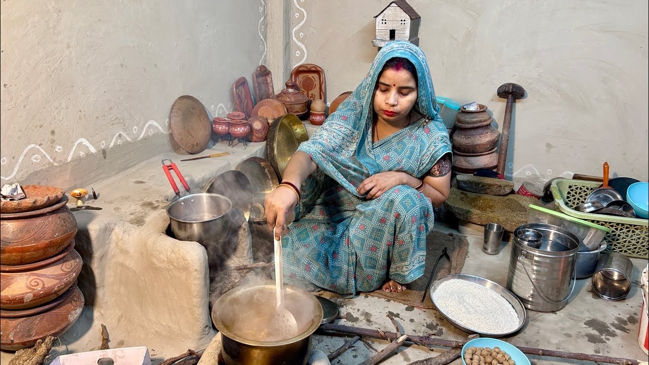 चूल्हे पर सोयाबीन चना दाल की सब्जी रोटी #villagefood #livecooking