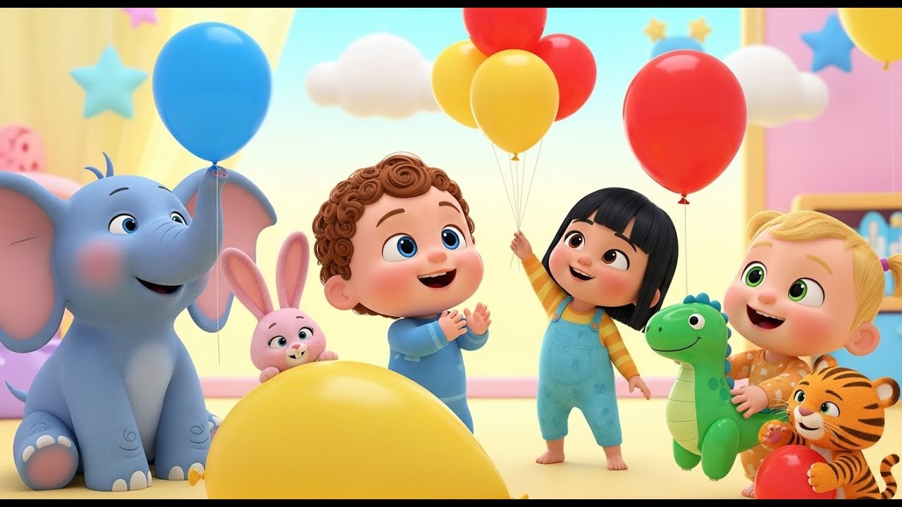 Baby Learns Colors with Balloons 🎈 Fun Educational Song