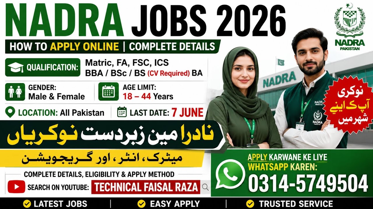 NADRA Jobs 2026 | Matric To Graduation Jobs | How To Apply Online | Complete Details