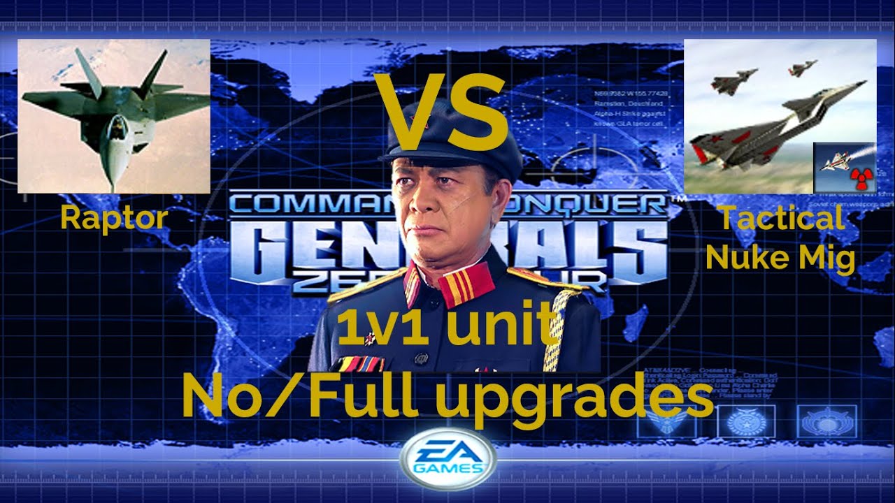 Command and Conquer Generals ZeroHour Raptor VS Tactical Nuke Mig Part 1