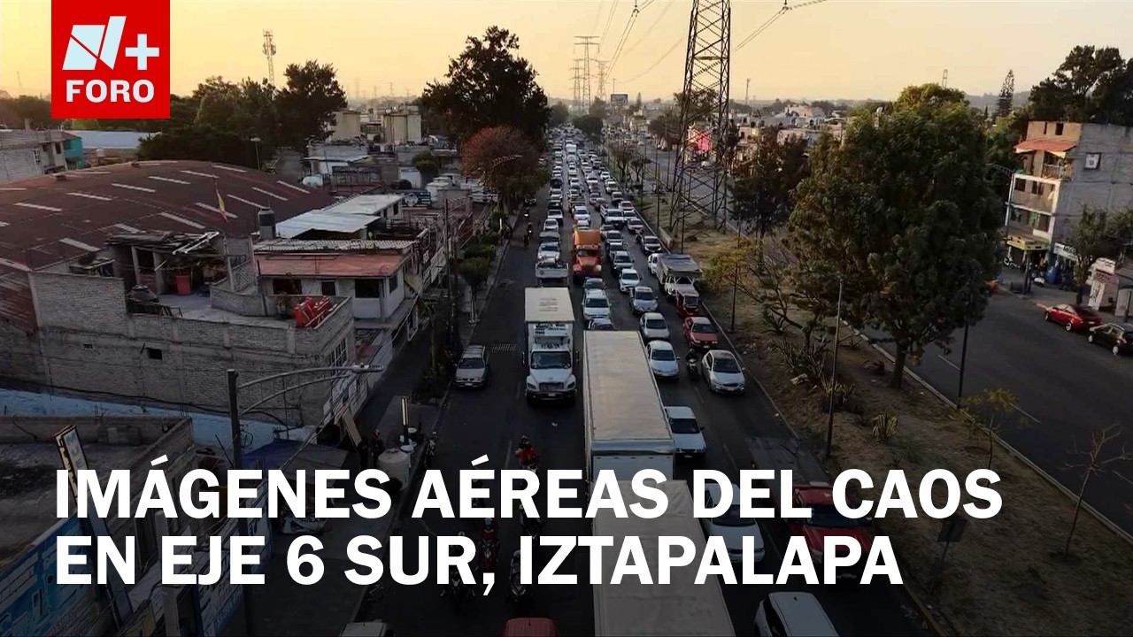 Caos vial en Eje 6 Sur, Iztapalapa, por protesta de vecinos por falta de agua