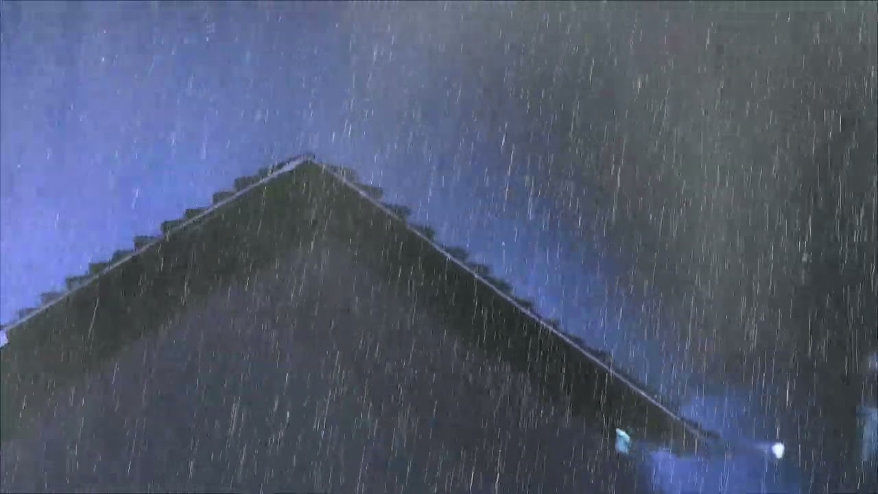30 MINUTES Heavy Rain on Rooftop BLACK SCREEN | Peaceful Sleep All Night